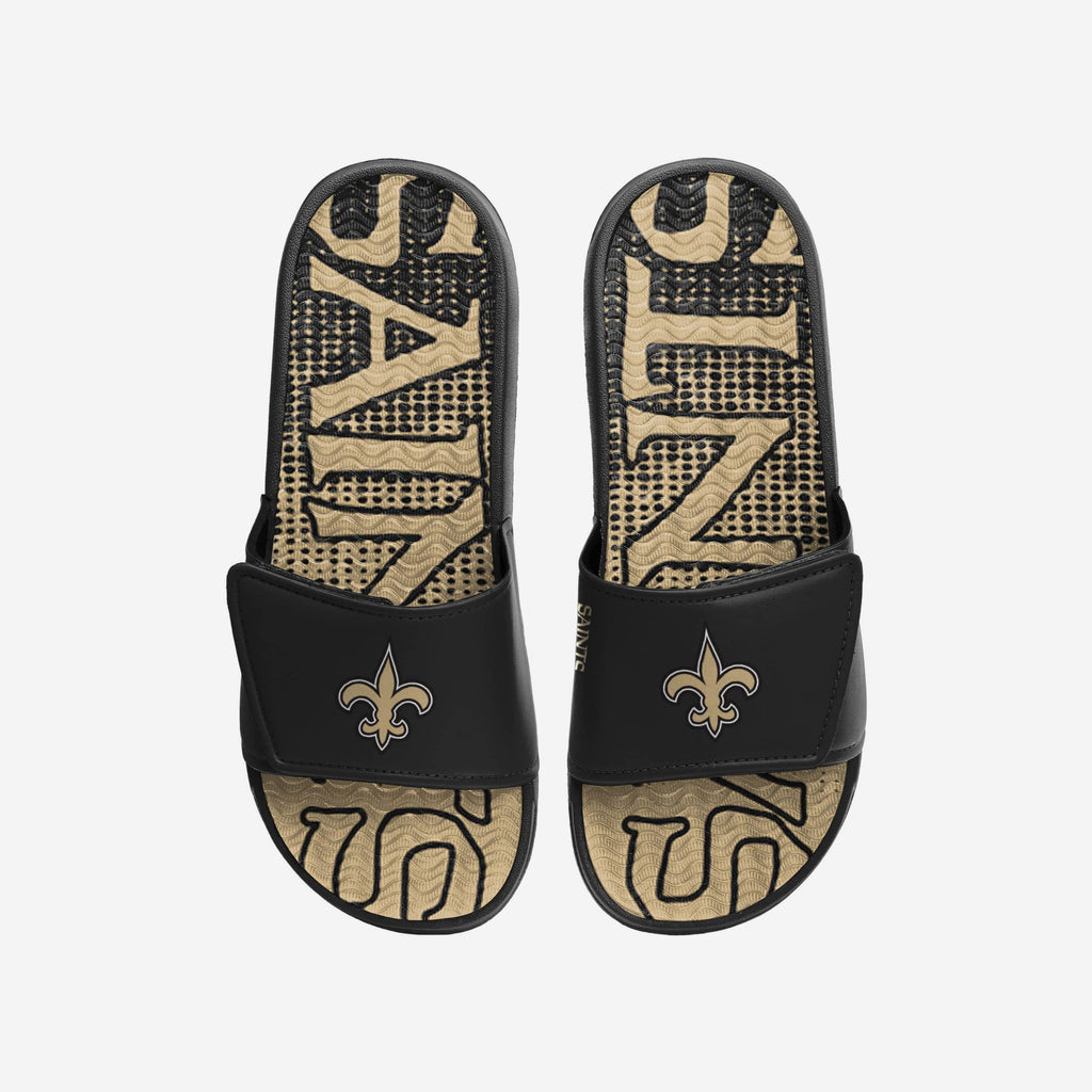 New Orleans Saints Gradient Wordmark Gel Slide FOCO S - FOCO.com