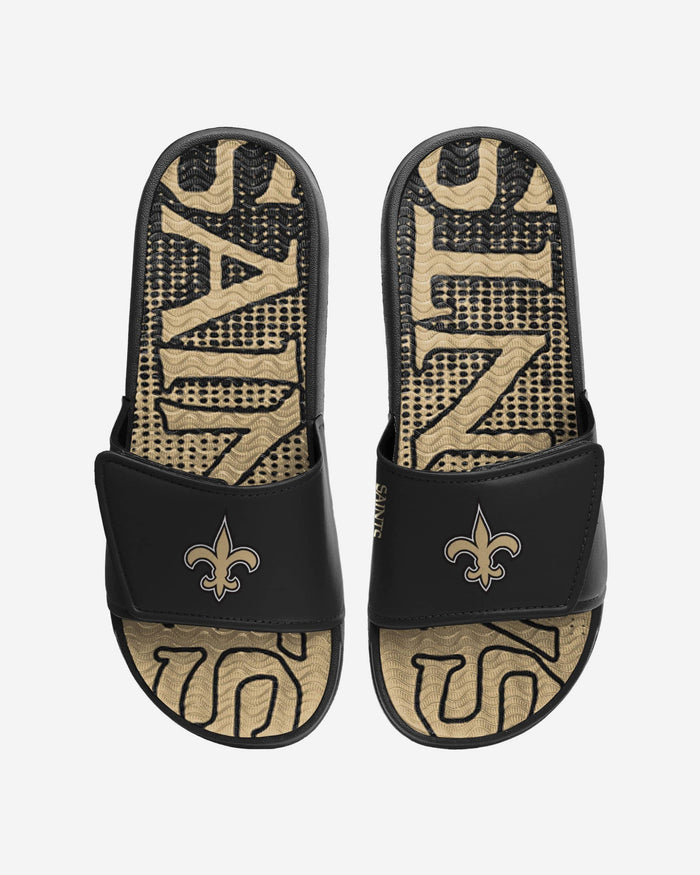 New Orleans Saints Gradient Wordmark Gel Slide FOCO S - FOCO.com