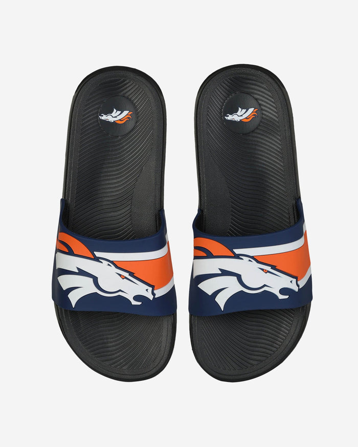 Denver Broncos Striped Big Logo Raised Slide FOCO S - FOCO.com