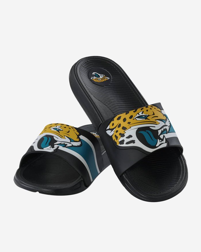 Jacksonville Jaguars Striped Big Logo Raised Slide FOCO - FOCO.com