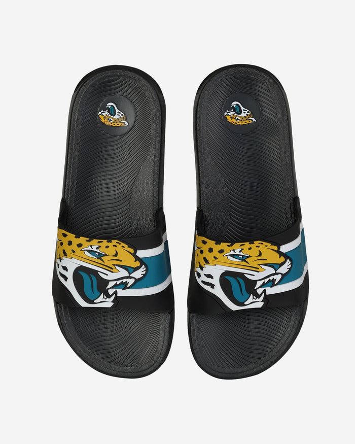 Jacksonville Jaguars Striped Big Logo Raised Slide FOCO S - FOCO.com