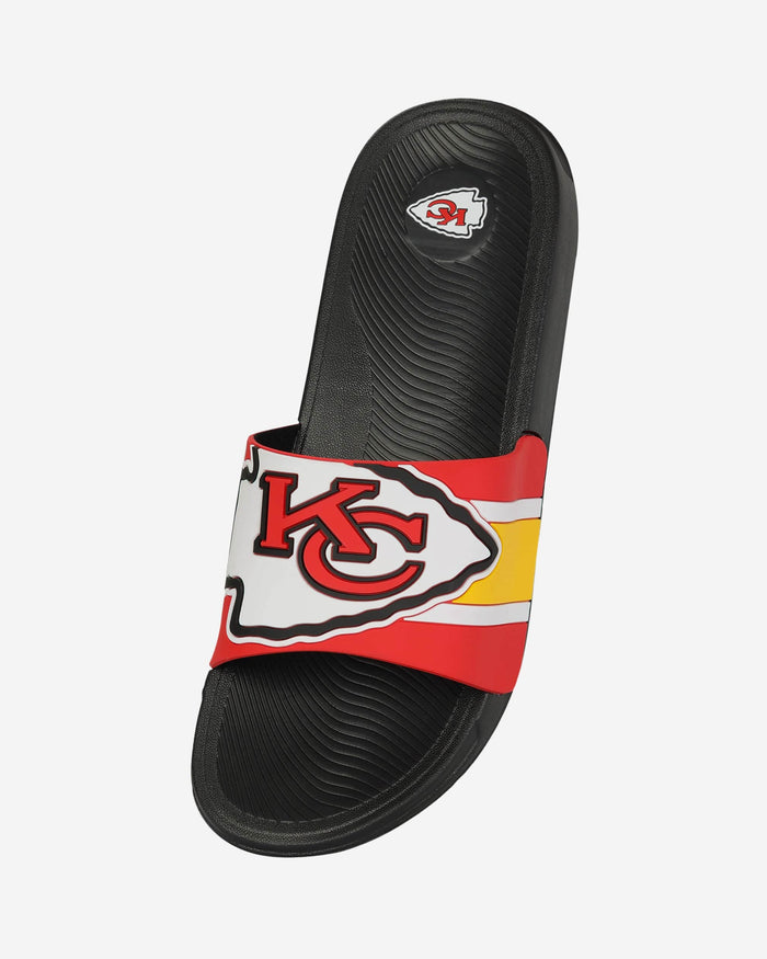 Kansas City Chiefs Striped Big Logo Raised Slide FOCO - FOCO.com