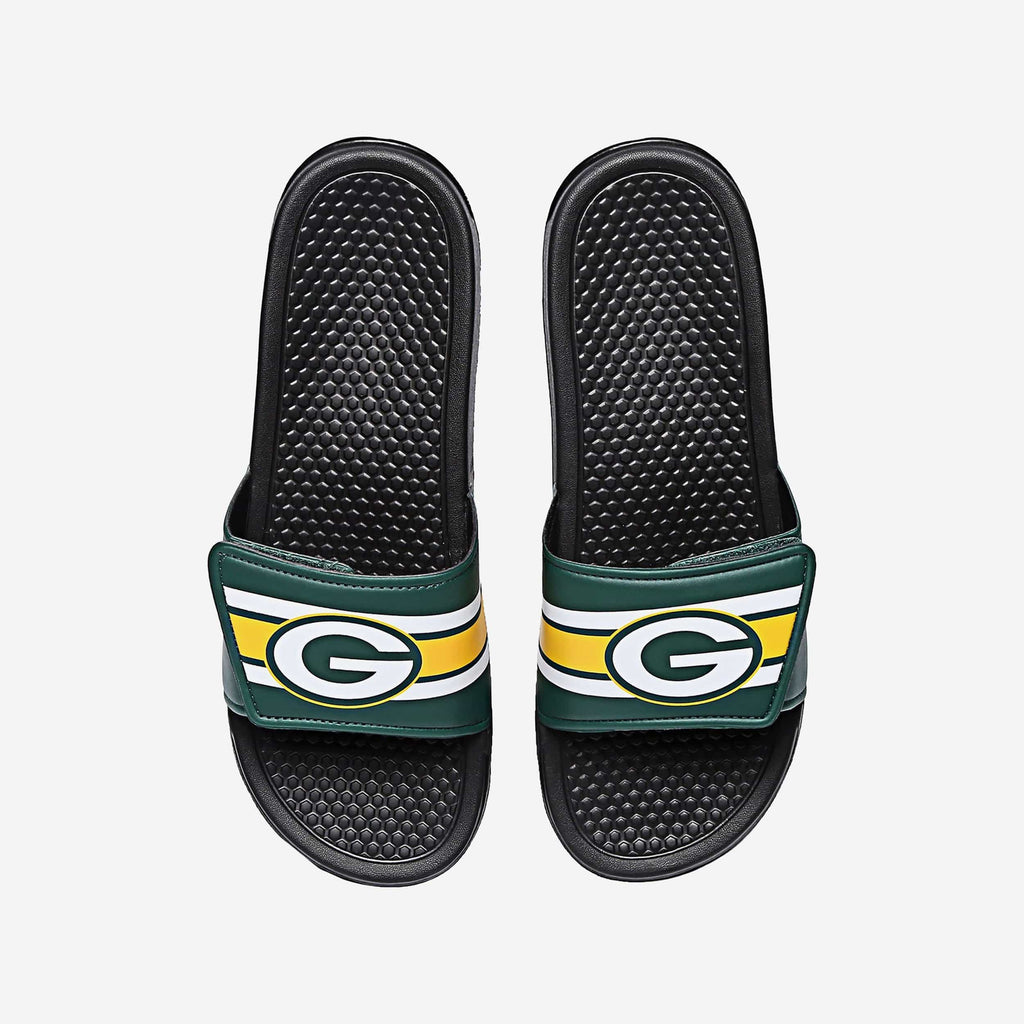 Green Bay Packers Stripe Legacy Sport Slide FOCO S - FOCO.com