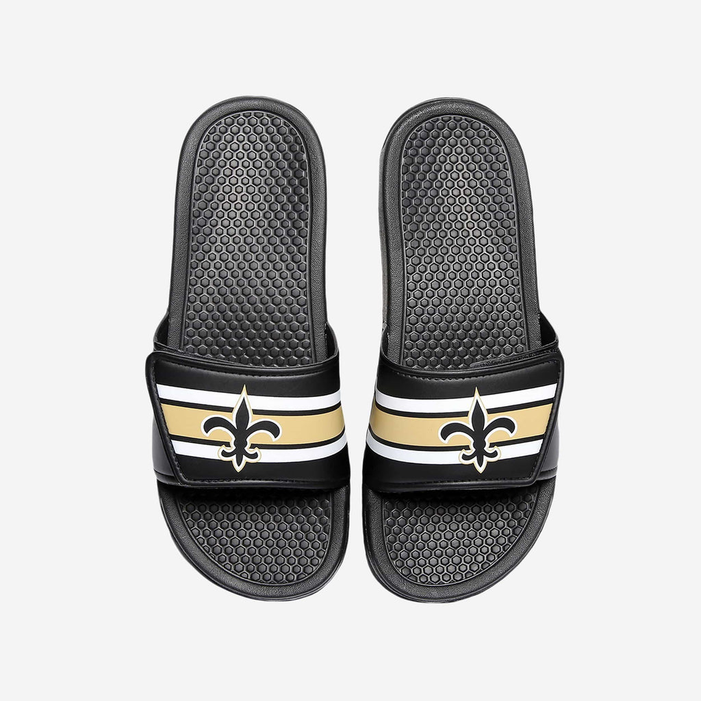 New Orleans Saints Stripe Legacy Sport Slide FOCO S - FOCO.com