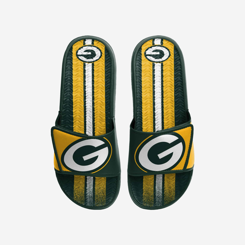 Green Bay Packers Team Stripe Gel Slide FOCO S - FOCO.com