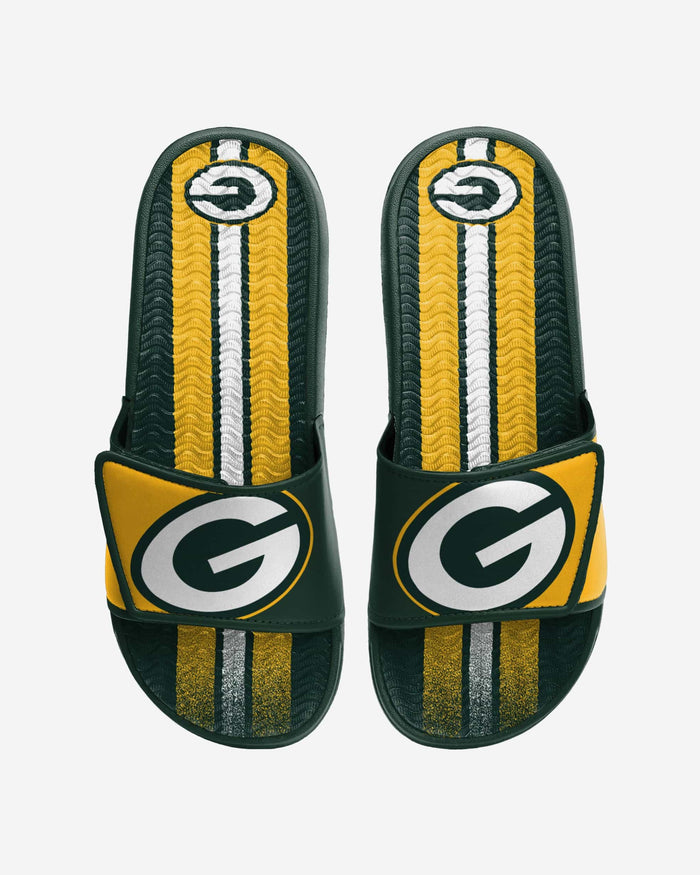 Green Bay Packers Team Stripe Gel Slide FOCO S - FOCO.com