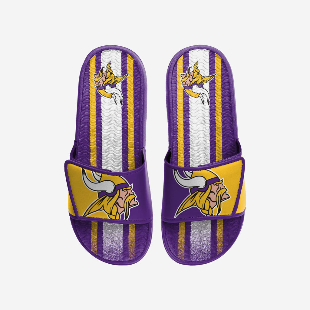 Minnesota Vikings Team Stripe Gel Slide FOCO S - FOCO.com