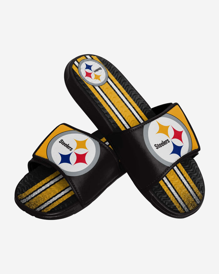 Pittsburgh Steelers Team Stripe Gel Slide FOCO - FOCO.com