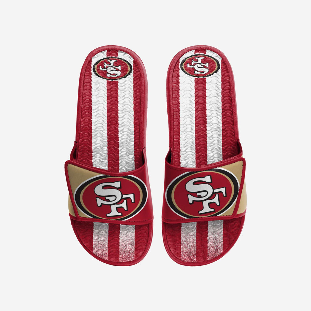 San Francisco 49ers Team Stripe Gel Slide FOCO S - FOCO.com