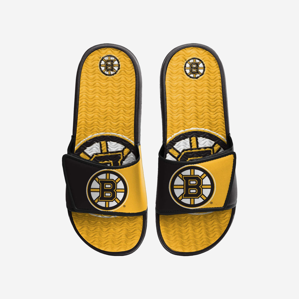 Boston Bruins Colorblock Big Logo Gel Slide FOCO S - FOCO.com