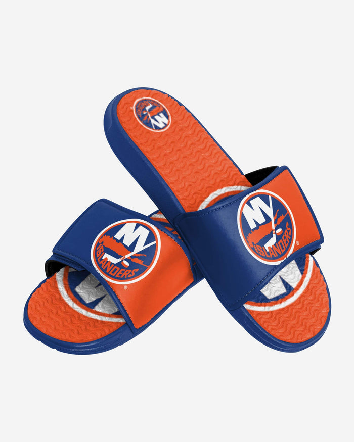 New York Islanders Colorblock Big Logo Gel Slide FOCO - FOCO.com