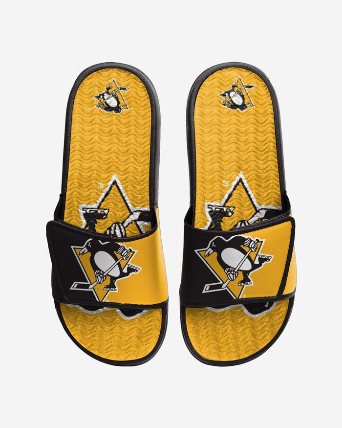 Pittsburgh Penguins Colorblock Big Logo Gel Slide FOCO S - FOCO.com