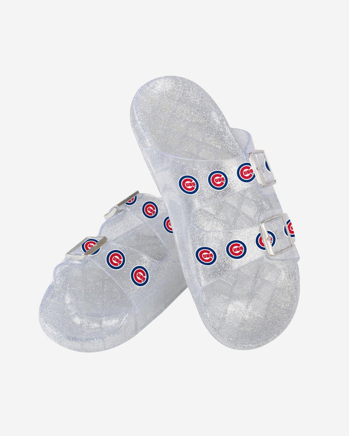 Chicago Cubs Womens Glitter Double Buckle Sandal FOCO - FOCO.com