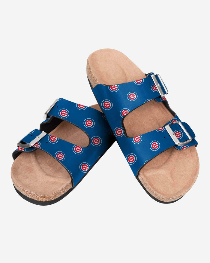 Chicago Cubs Womens Team Logo Double Buckle Sandal FOCO - FOCO.com