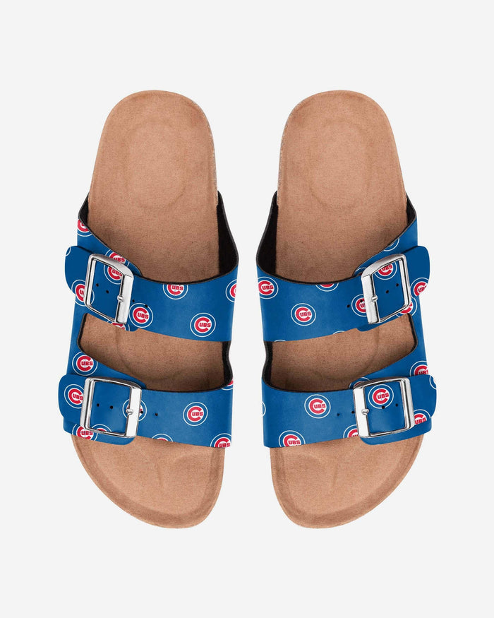 Chicago Cubs Womens Team Logo Double Buckle Sandal FOCO S - FOCO.com