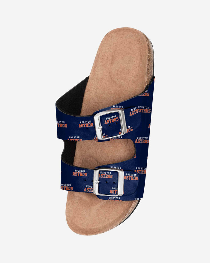 Houston Astros Womens Team Logo Double Buckle Sandal FOCO - FOCO.com