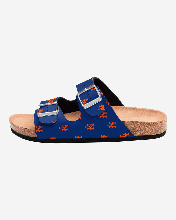 New York Mets Womens Team Logo Double Buckle Sandal FOCO - FOCO.com