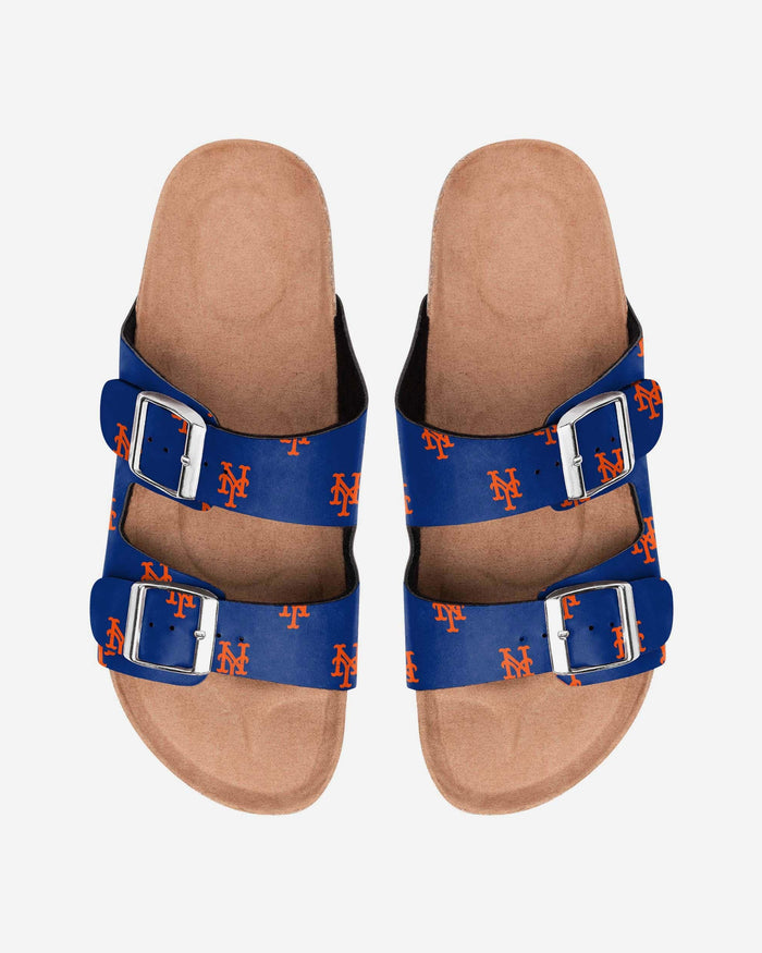 New York Mets Womens Team Logo Double Buckle Sandal FOCO S - FOCO.com