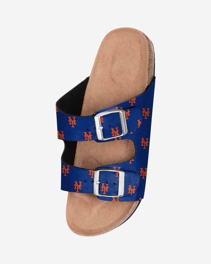 New York Mets Womens Team Logo Double Buckle Sandal FOCO - FOCO.com