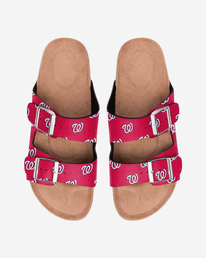 Washington Nationals Womens Team Logo Double Buckle Sandal FOCO S - FOCO.com