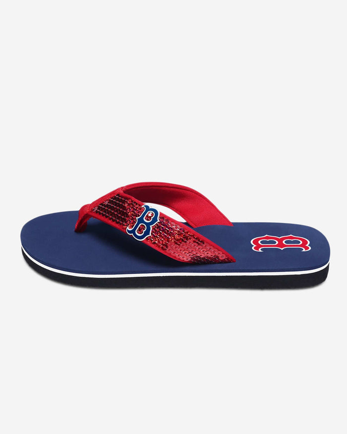 Boston Red Sox Womens Sequin Flip Flop FOCO - FOCO.com