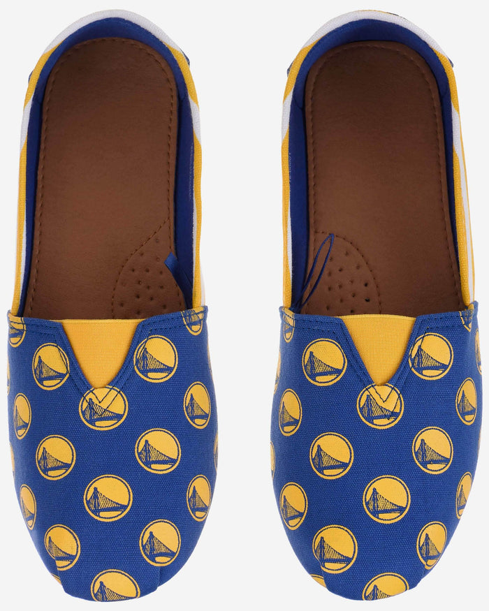 Golden State Warriors Womens Stripe Canvas Shoe FOCO - FOCO.com