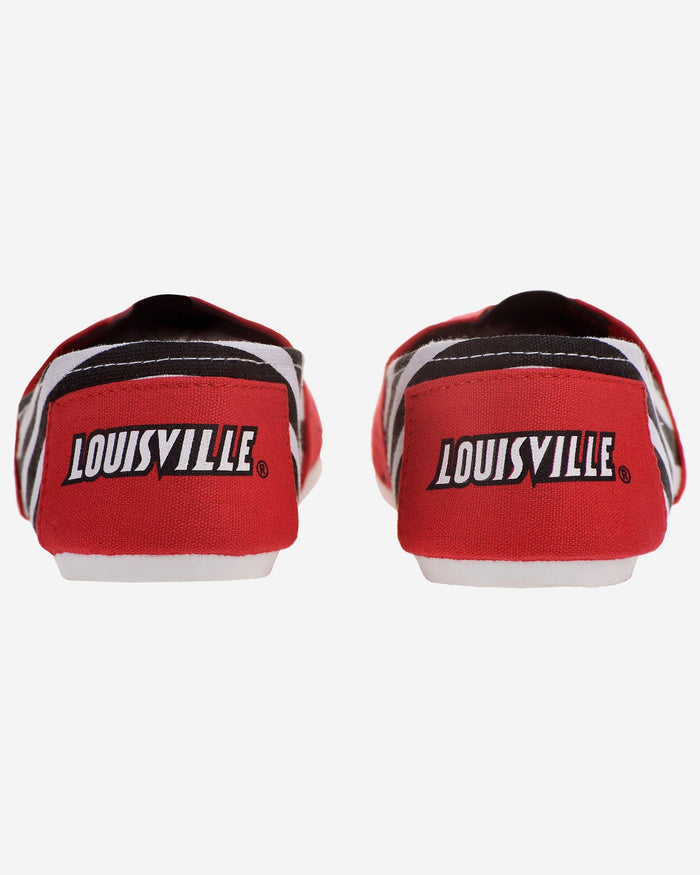 Louisville Cardinals Womens Stripe Canvas Shoe FOCO - FOCO.com