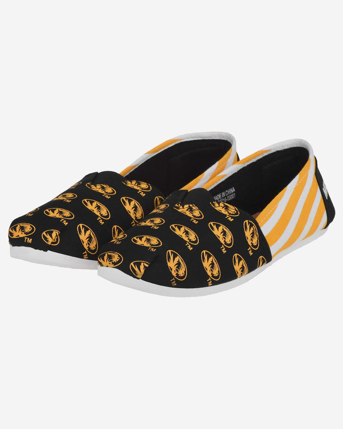 Missouri Tigers Womens Stripe Canvas Shoe FOCO - FOCO.com