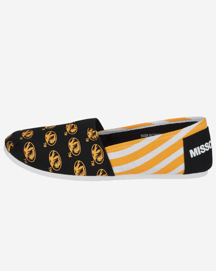 Missouri Tigers Womens Stripe Canvas Shoe FOCO - FOCO.com