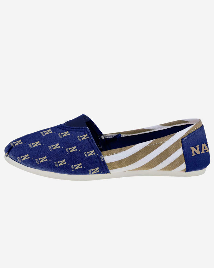 Navy Midshipmen Womens Stripe Canvas Shoe FOCO - FOCO.com