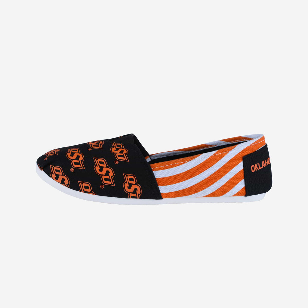 Oklahoma State Cowboys Womens Stripe Canvas Shoe FOCO - FOCO.com