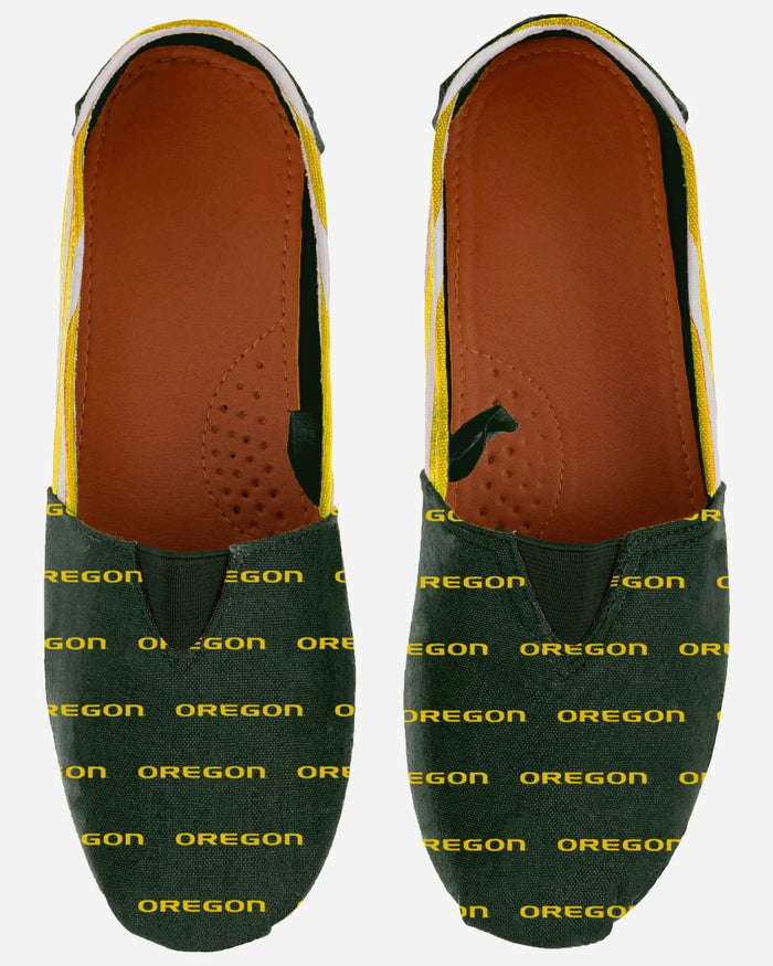 Oregon Ducks Womens Stripe Canvas Shoe FOCO - FOCO.com