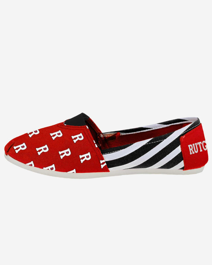 Rutgers Scarlet Knights Womens Stripe Canvas Shoe FOCO - FOCO.com