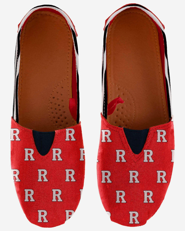 Rutgers Scarlet Knights Womens Stripe Canvas Shoe FOCO - FOCO.com