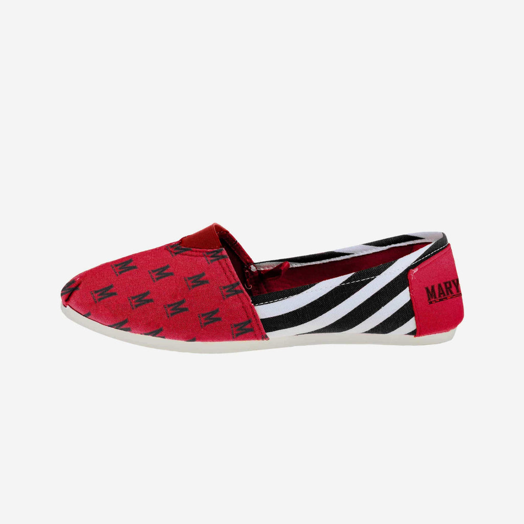 Maryland Terrapins Womens Stripe Canvas Shoe FOCO - FOCO.com