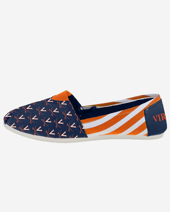 Virginia Cavaliers Womens Stripe Canvas Shoe FOCO - FOCO.com