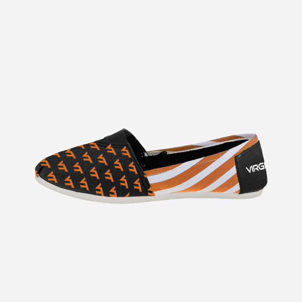 Virginia Tech Hokies Womens Stripe Canvas Shoe FOCO - FOCO.com