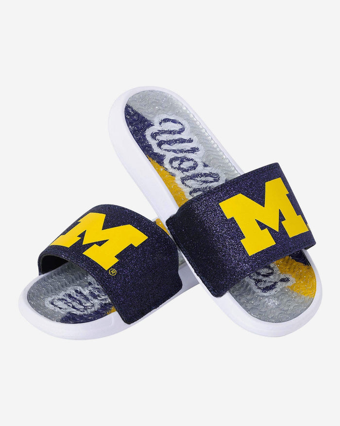 Michigan Wolverines Womens Glitter Gel Slide FOCO - FOCO.com