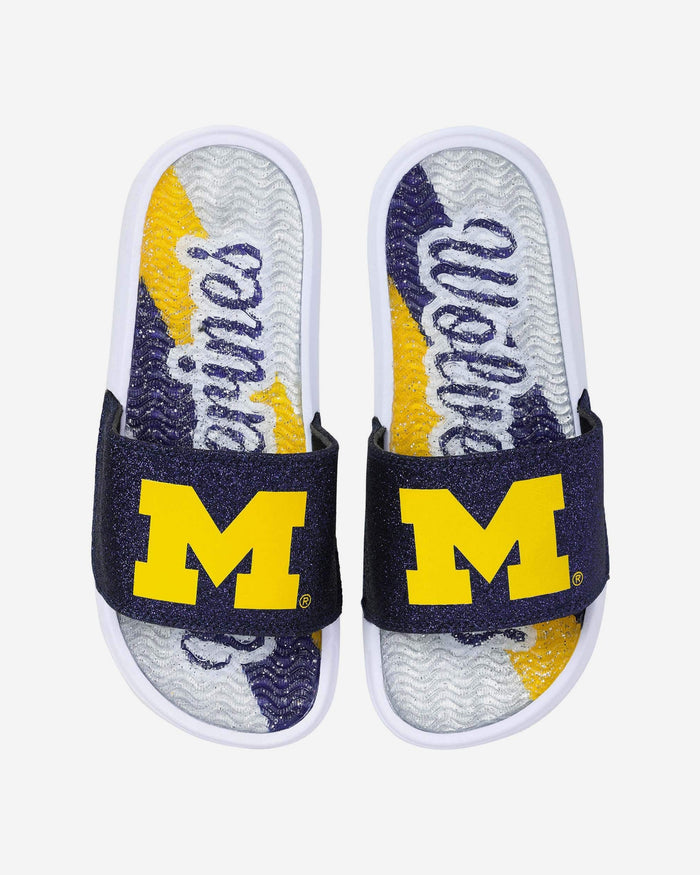 Michigan Wolverines Womens Glitter Gel Slide FOCO S - FOCO.com