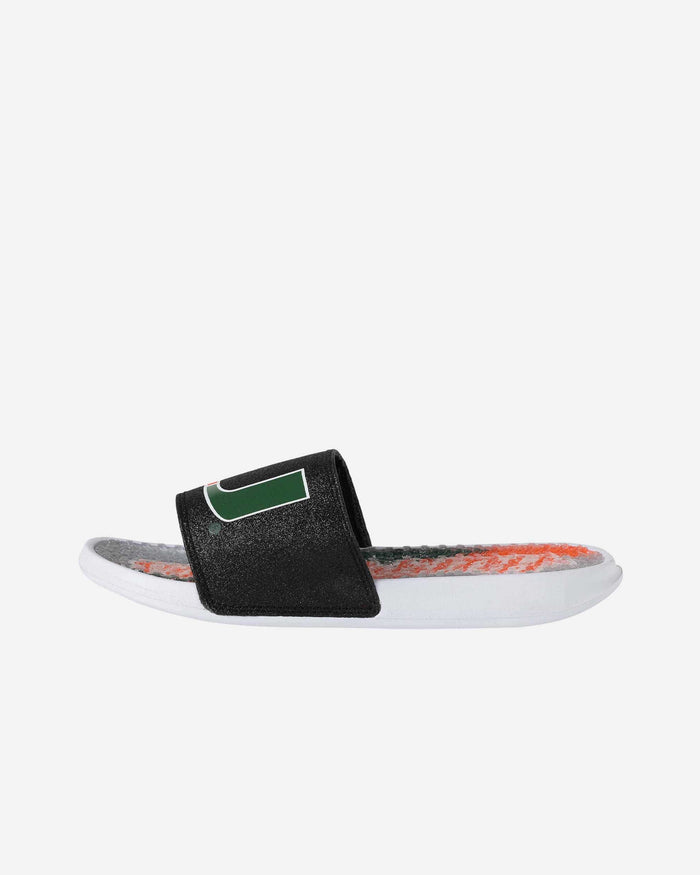 Miami Hurricanes Womens Glitter Gel Slide FOCO - FOCO.com