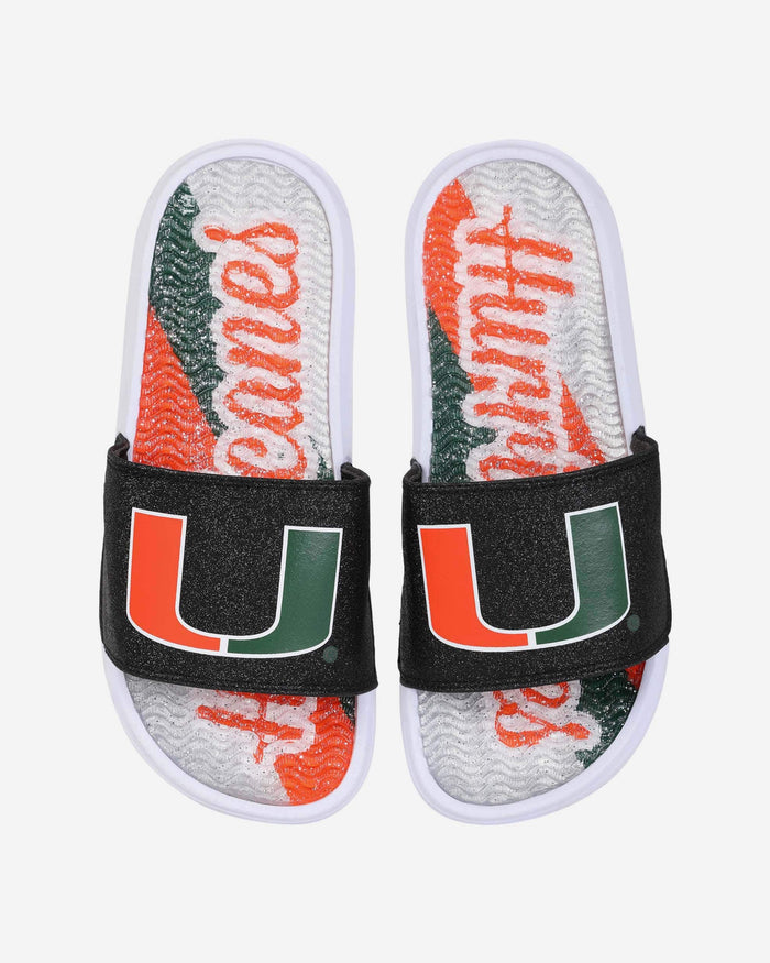 Miami Hurricanes Womens Glitter Gel Slide FOCO S - FOCO.com