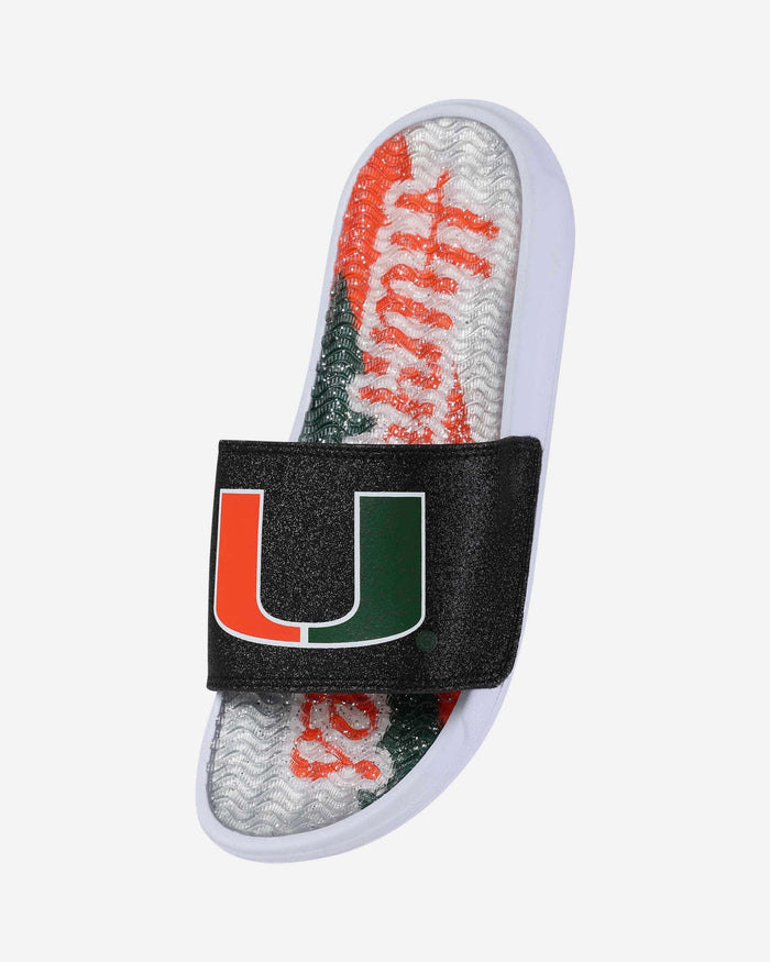 Miami Hurricanes Womens Glitter Gel Slide FOCO - FOCO.com