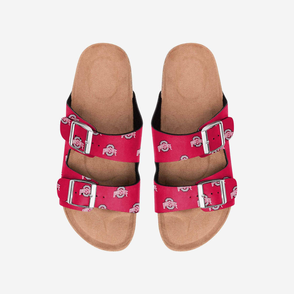 Ohio State Buckeyes Womens Team Logo Double Buckle Sandal FOCO S - FOCO.com