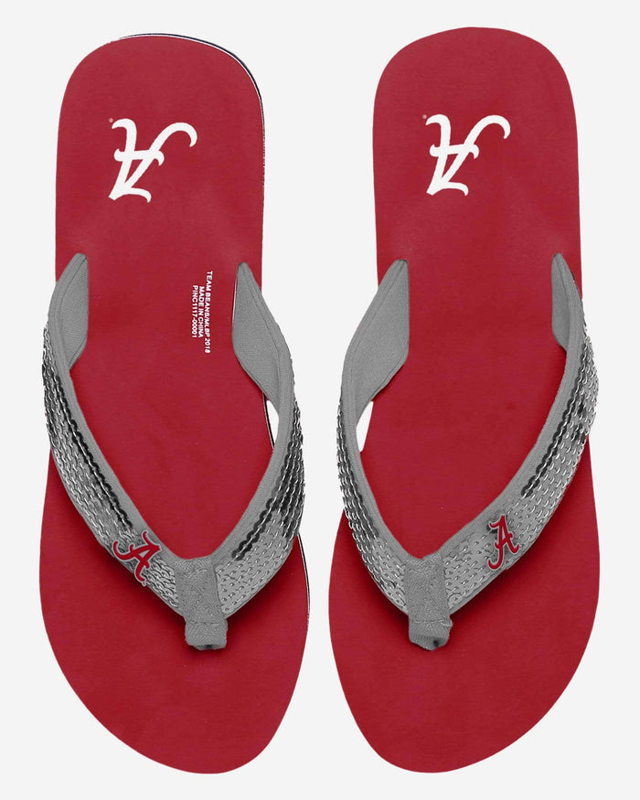 Alabama Crimson Tide Womens Sequin Flip Flop FOCO - FOCO.com