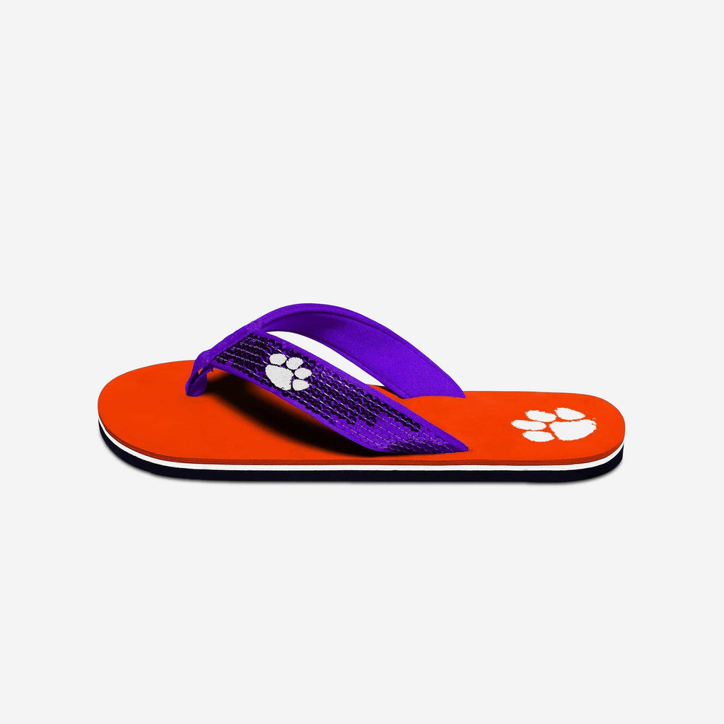 Clemson Tigers Womens Sequin Flip Flop FOCO - FOCO.com