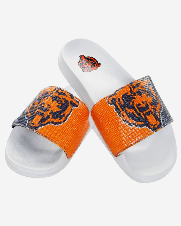 Chicago Bears Womens Big Logo Shimmer Slide FOCO - FOCO.com