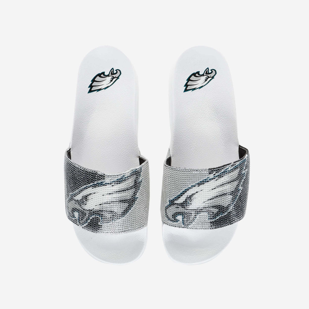 Philadelphia Eagles Womens Big Logo Shimmer Slide FOCO S - FOCO.com