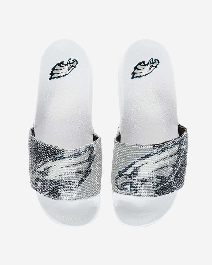 Philadelphia Eagles Womens Big Logo Shimmer Slide FOCO S - FOCO.com