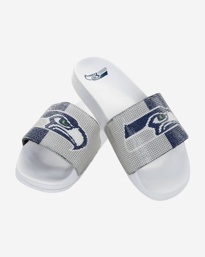 Seattle Seahawks Womens Big Logo Shimmer Slide FOCO - FOCO.com