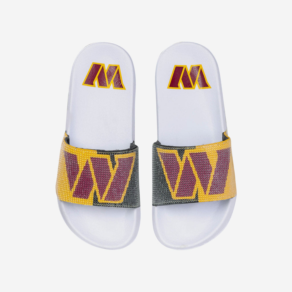 Washington Commanders Womens Big Logo Shimmer Slide FOCO S - FOCO.com